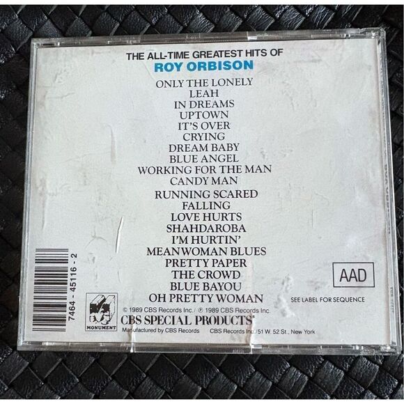 CBS RECORDS - The All Time Greatest Hits of Roy Orbison. 20 Original Recordings - Picture 2 of 3